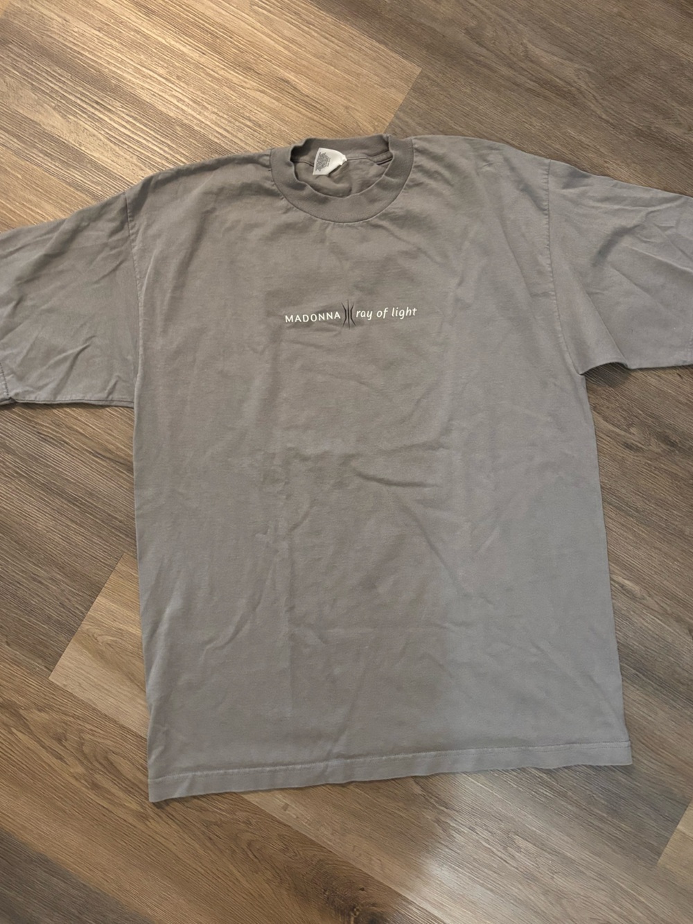 Madonna Gray 'Ray of Light' Graphic Short Sleeve Tee
